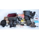 Collection of 35mm film camera equipment and accessories to include an EXA 500 SLR with Carl Zeiss