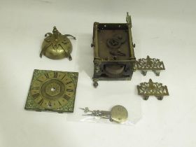 Winterhalder & Hofmeier - Matthews Dublin - C19th/C20th brass lantern clock timepiece, 4" brass dial