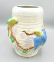 Clarice Cliff Budgerigar vase, numbered 778 and printed markers mark to base, H21cm