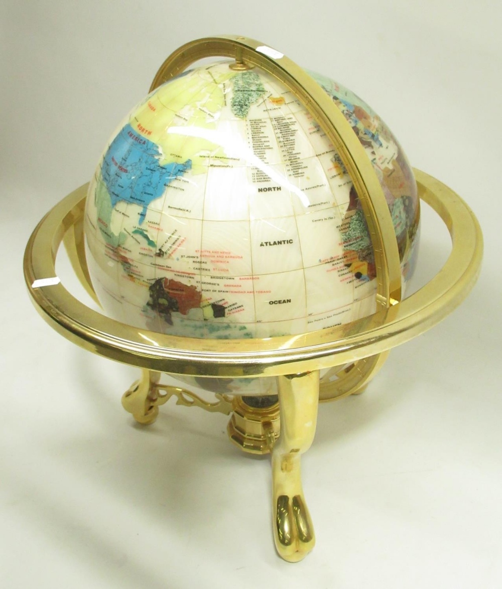 Marble effect world globe, approx. H50cm - Image 3 of 3