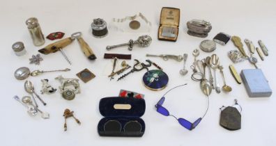 Various small collectables and trinkets incl. deer hoof bottle opener and corkscrew, pocket