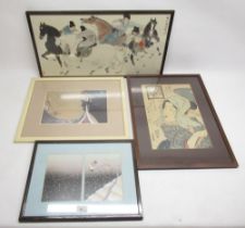 Morita Designs 1983; Study of a Geisha, ltd.ed colour print of 80, pub. Curwen Press, 23cm x 31cm