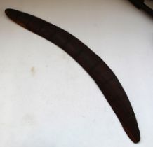 Large Australian boomerang with stripe cut decoration