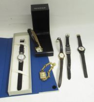 Boxed ladies Tissot Stylist stainless steel quartz wristwatch; ladies Sekonda gold plated