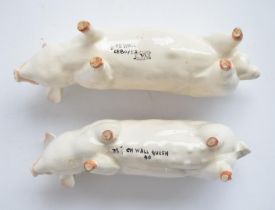 Ceramic ram and ewe figurines by Coopercraft (ram with very small chip to front right foot) and 2