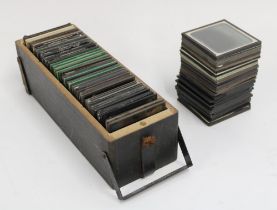 Collection of late C19th/early C20th magic lantern slides, the majority photographic