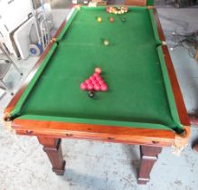 E.J Riley Accrington ltd. quarter size Snooker/Dining table, no. AA61884, slate bed on fluted square