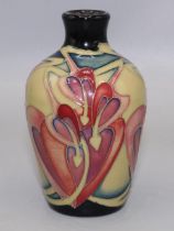 Moorcroft Pottery: Bleeding Heart pattern small vase, designed by Kerry Goodwin, dated 2008, H10cm