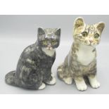 Two Winstanley Cats, painted on base "2" & "3"