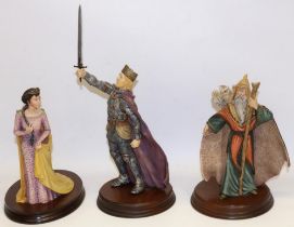 Three Border Fine Arts Legend of King Arthur figures, max. H26cm (3)