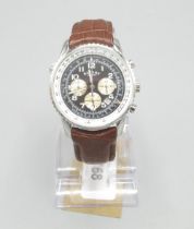 Rotary Chronospeed stainless steel quartz chronograph wristwatch with date, signed dial with three