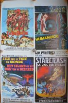 Six small vintage foreign release movie posters, all approx W35xH54cm, a large photograph of Winston