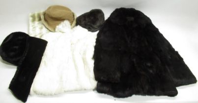 Mixed collection of Fur and Faux Fur stoles, hats, coats, etc.