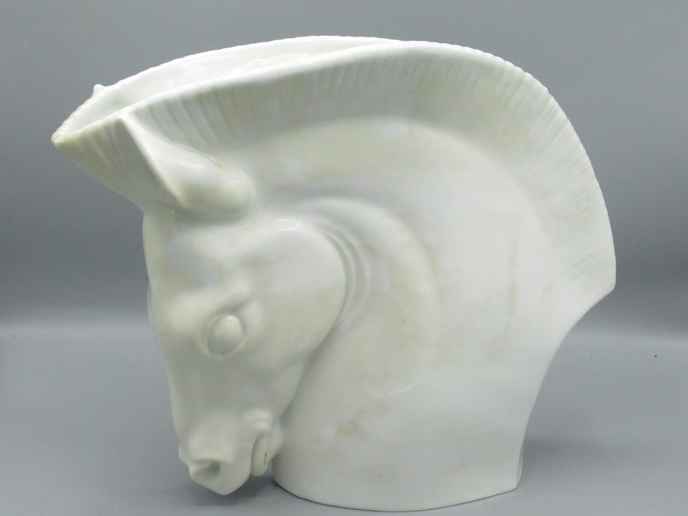 Royal Worcester Porcelain vase modelled as a horse head, H28cm
