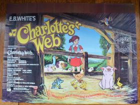 Collection of vintage children's movie quad posters to include Charlotte's Web, The Belstone Fox,