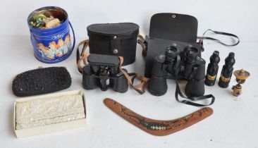 Mixed lot to include 2 pairs of binoculars (Mark Scheffel 20x50 and a pair of Russian made 8x30,