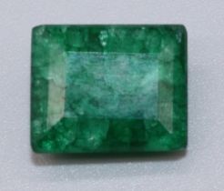 Emerald cut quartz, 11.7 carats, I1 clarity, with AGI certificate of authenticity