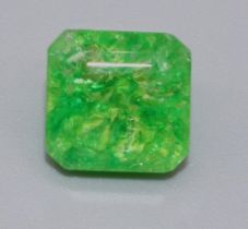 Square cut quartz, 10.00 carats, I1 clarity, with AGI certificate of authenticity
