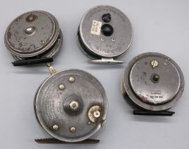 Three Hardy Bros. of Alnwick fishing reels - a 'Marquis' #7 Trout reel with DT-6-S Wet-Cell line,