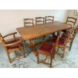 Alan Acornman Grainger, Acorn Industries Brandsby - an oak rectangular dining table, adzed top on