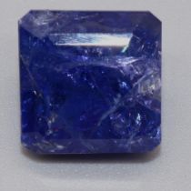 Emerald cut blue tanzanite, 21.71 carats, I1 clarity, with AGI certificate of authenticity