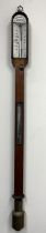 Cameron & Blakeney Glasgow & Sunderland - Victorian rosewood marine stick barometer, the arched