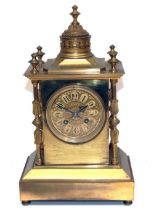 Japy Freres retailed S. Leighton Paris - C19th French ormolu 8 day mantle clock, crown finial with