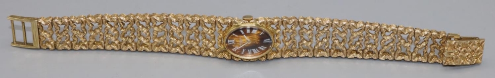 Universal Geneve - late 1960's lady's 18ct gold hand wound cocktail wristwatch, signed Roman Tiger's - Image 2 of 4