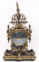 Japy Freres - Bright Paris - C19th 8 day French mantle clock, pierced urn final over drum head on