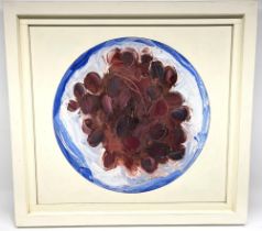 George Hainsworth (British Contemporary); 'Grapes II' heavy oil still life, tondo, signed, inset