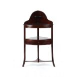 Property of a lady - an early 19th century George III mahogany bow-fronted corner washstand.