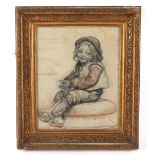 Property of a deceased estate - Continental school - A PEASANT BOY CLUTCHING A COIN - Old Master