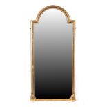 Property of a deceased estate - a late 19th century gilt arched framed wall mirror, 62.6ins. (