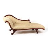 Property of a deceased estate - a William IV carved mahogany framed chaise longue, 66.5ins. (