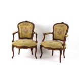Property of a deceased estate - a pair of French carved beechwood fauteuils, 18th / 19th century, of