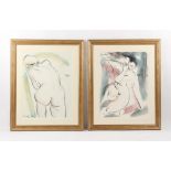 Lucille Cranwell (New Zealand, b.1945) - FEMALE NUDES - two, watercolour & ink, one dated '98, the