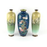 Property of a deceased estate - a Japanese cloisonne vase, Meiji period (1868-1912), decorated