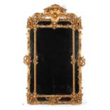Property of a deceased estate - a late 19th / early 20th century gilt marginal framed pier glass