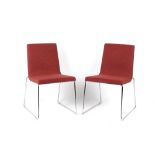Property of a lady - a pair of Andreu World Lineal Comfort chairs, with Melton Wool red