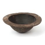 Tribal or Ethnographia - an Oceanic carved wood kava bowl with incised decoration to rim, probably