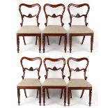 Property of a lady - a set of six William IV rosewood dining chairs, circa 1835, with tulip collared