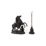 Property of a deceased estate - a late 19th / early 20th century spelter Marly horse, after Coustou,