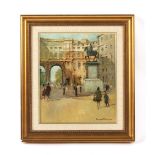 Property of a lady - George Thompson (1934-2019) - 'ADMIRALTY ARCH, LONDON' - oil on canvas, 14 by