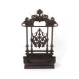 Property of a deceased estate - a Victorian cast iron stick stand, with diamond registration '