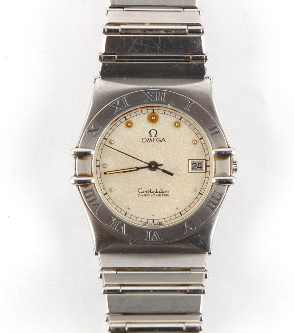 Property of a gentleman - a gentleman's Omega Constellation Chronometer quartz wristwatch, with date