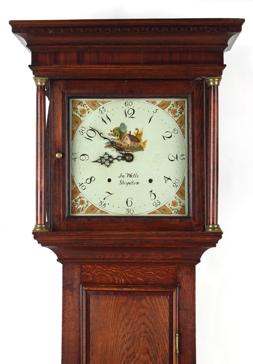 Property of a deceased estate - a George III oak mahogany banded & inlaid 30-hour striking - Image 2 of 2