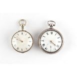 The Henry & Tricia Byrom Collection - a George IV silver pair cased pocket watch, with verge fusee