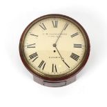Property of a deceased estate - an early 19th century mahogany circular cased wall clock, the convex