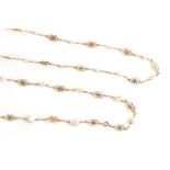 Castellani - a Victorian gold and natural freshwater baroque pearl necklace, circa 1860, the