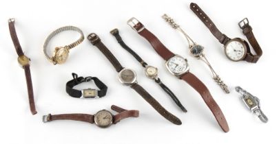 The Henry & Tricia Byrom Collection - a group of ten vintage wristwatches, gentleman's and lady's,